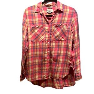 Denim&Co. Ralph Lauren Women’s Lightweight plaid Shirt Size Medium
